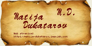 Matija Dukatarov vizit kartica